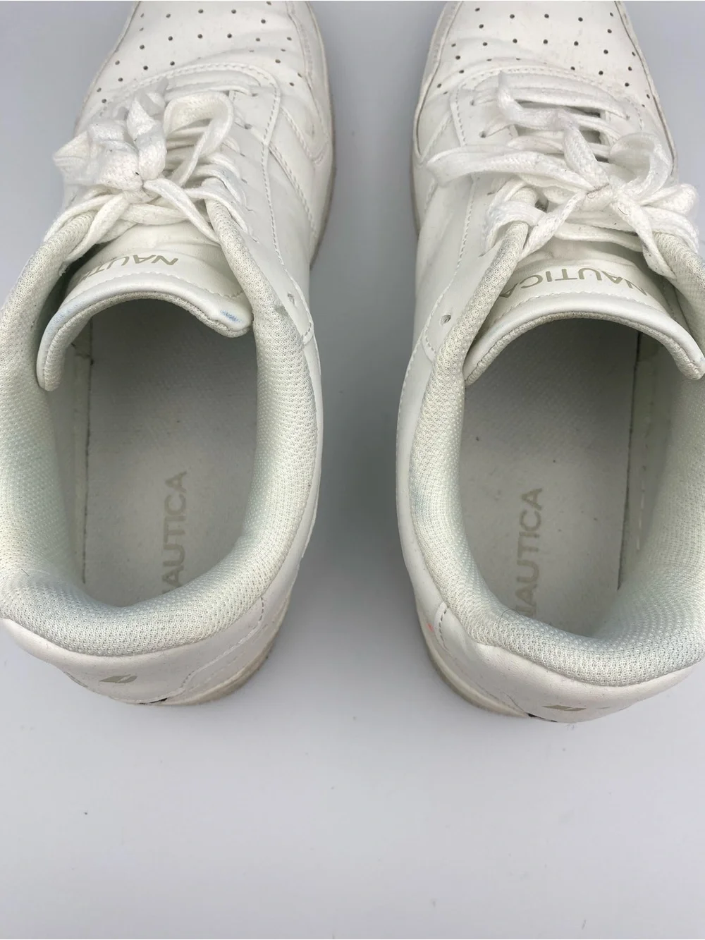 Nautica White Low-Top Leather Sneakers